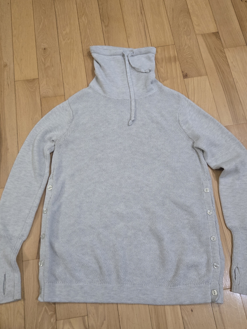 Sigrid Olsen Waffle Knit Cowl Neck Tunic Sweater